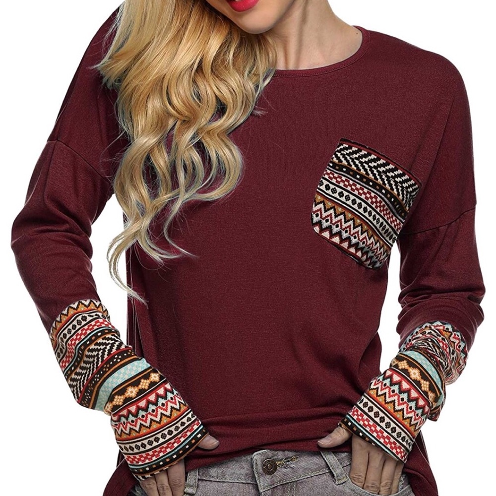 Long sleeved casual blouse